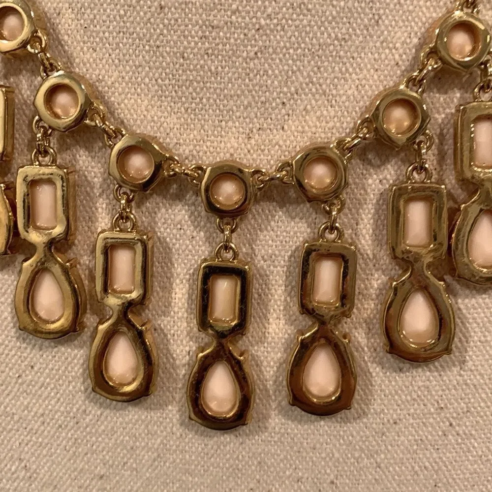 Kate Spade Riviera Garden Collar Bib Statement Necklace in Creamy Blush
